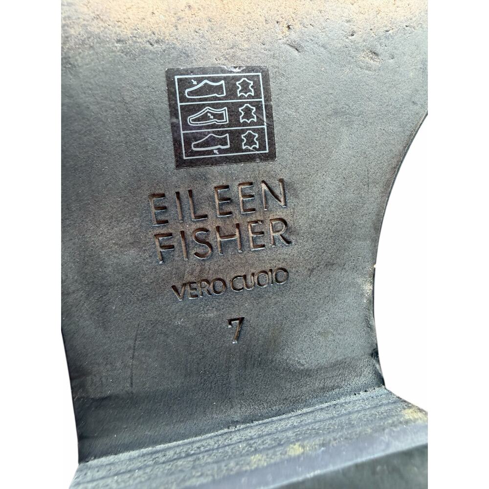 Eileen Fisher Leather Ankle Boots Tan Textured Zip Size 7 - Picture 10 of 13